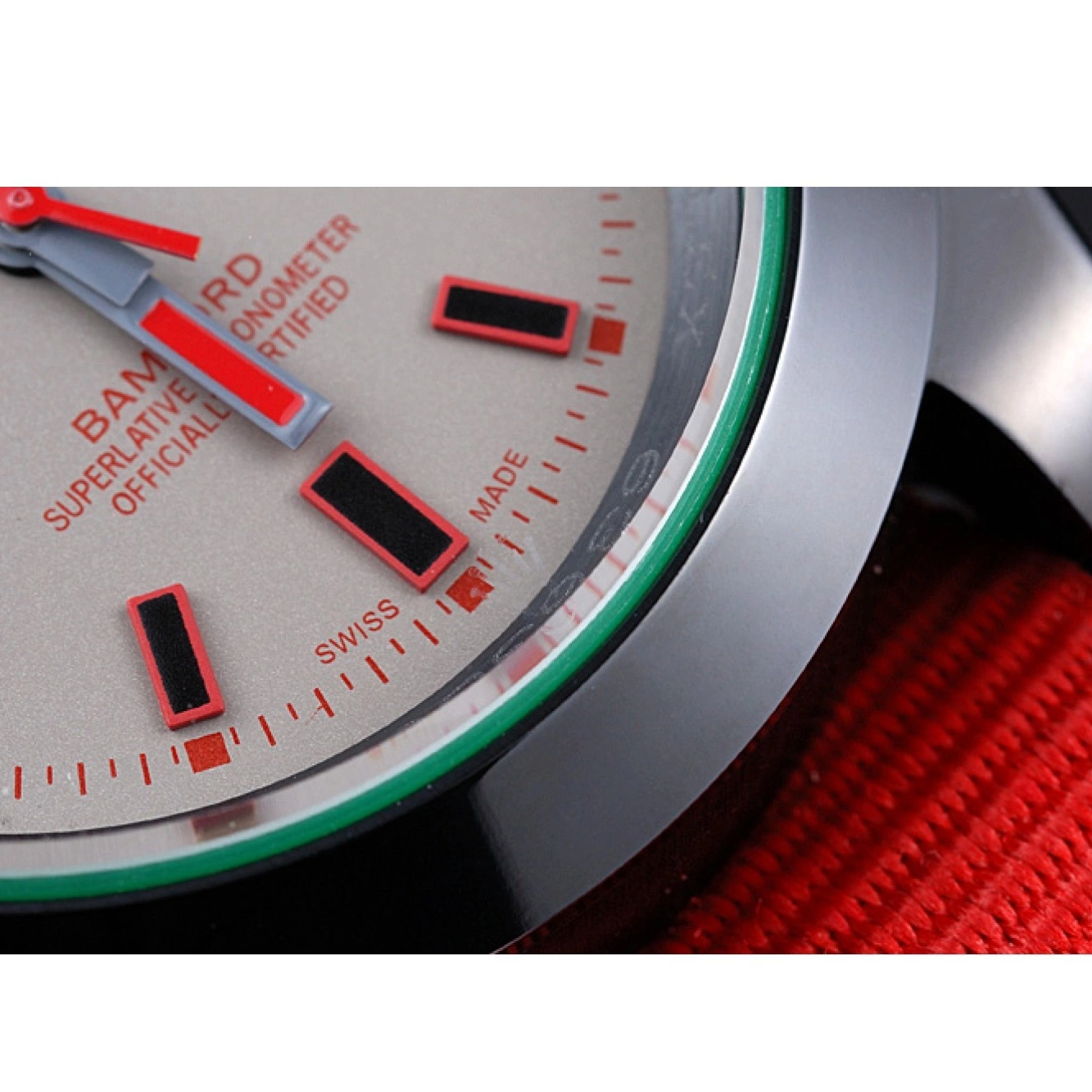 Aaa replica watch Strap Nylon Red Rolex Milgauss Bamford 622002 0815
